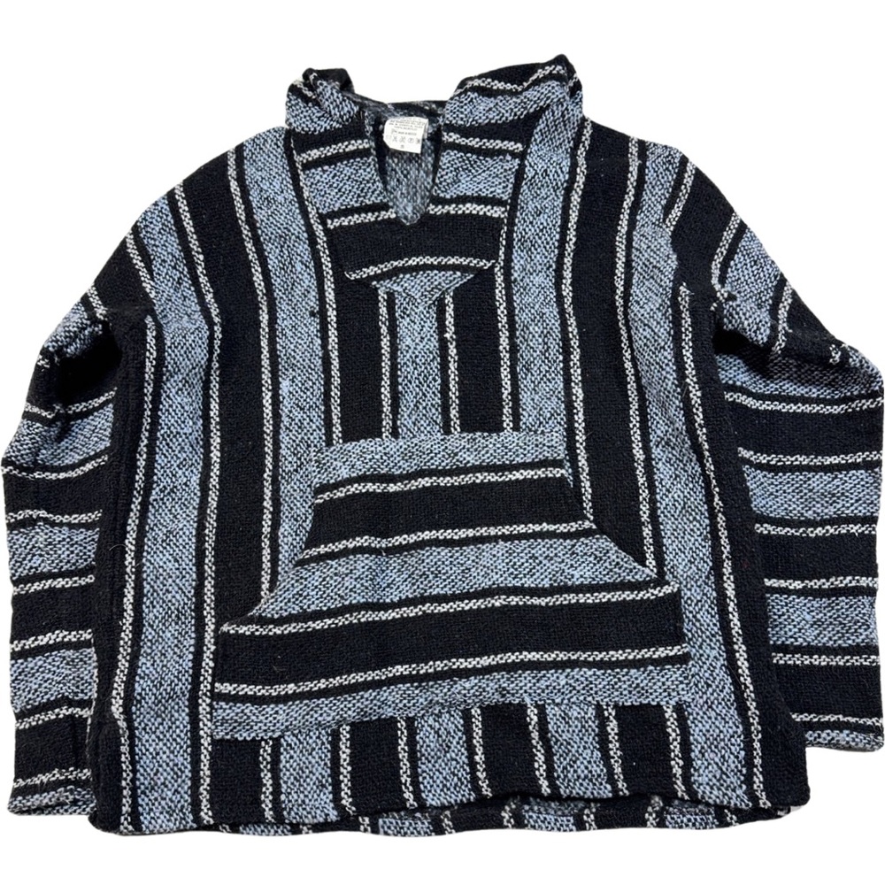 Frank’s Textile Baja Hoodie Poncho 🖤💙🩶